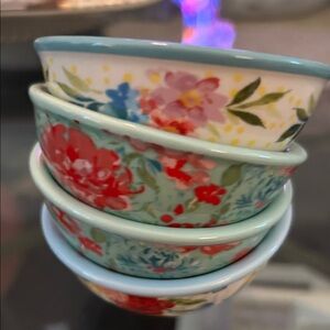 Pioneer woman Flea Market ceramic dipping sauce Bowls 3.12 inches. Set of 4.